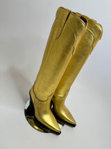 Paris Texas El Dorado 100mm Knee-high Boots In Gold (Size 38/UK 5)