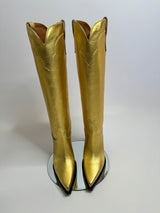 Paris Texas El Dorado 100mm Knee-high Boots In Gold (Size 38/UK 5)