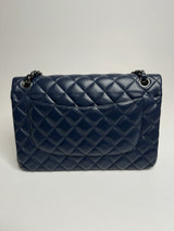 Chanel Navy Lambskin Leather Jumbo Classic Double Flap
