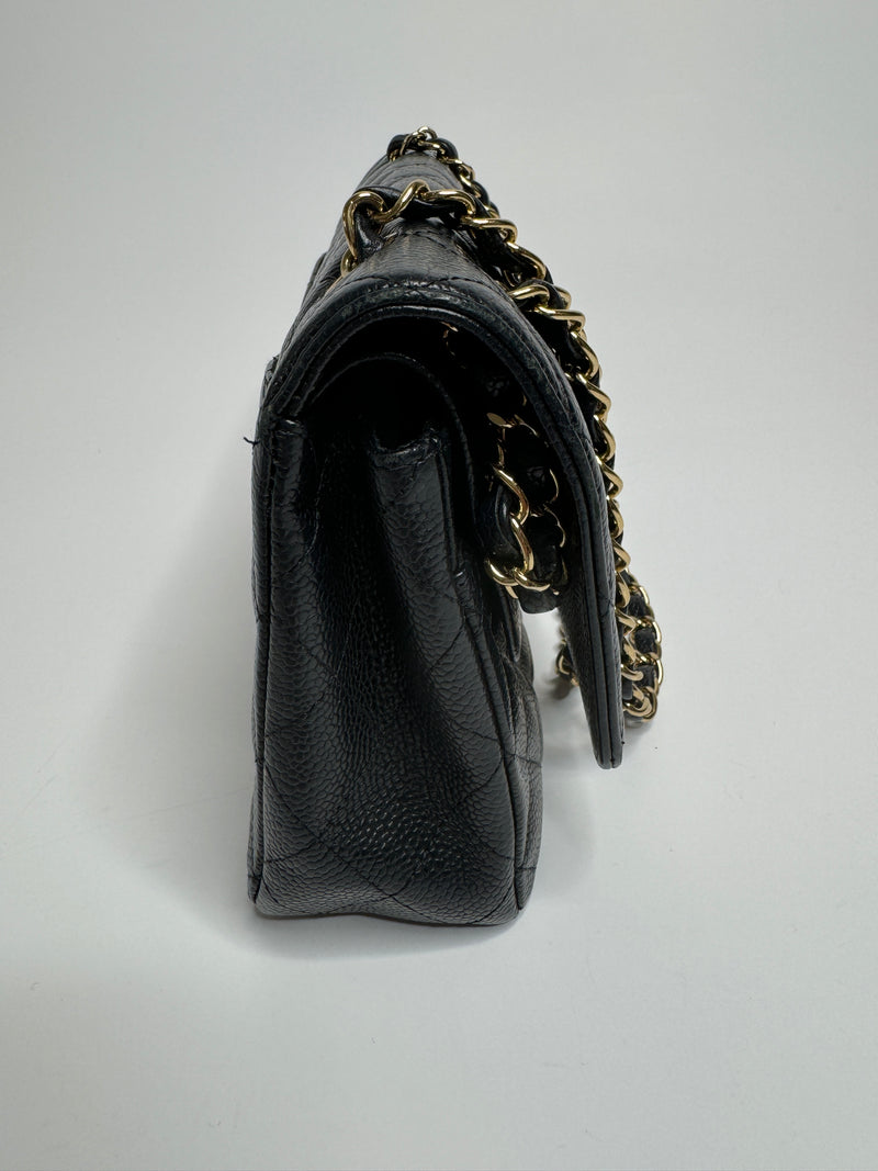 Chanel  Medium Classic Double Flap Caviar With Gold Hardware