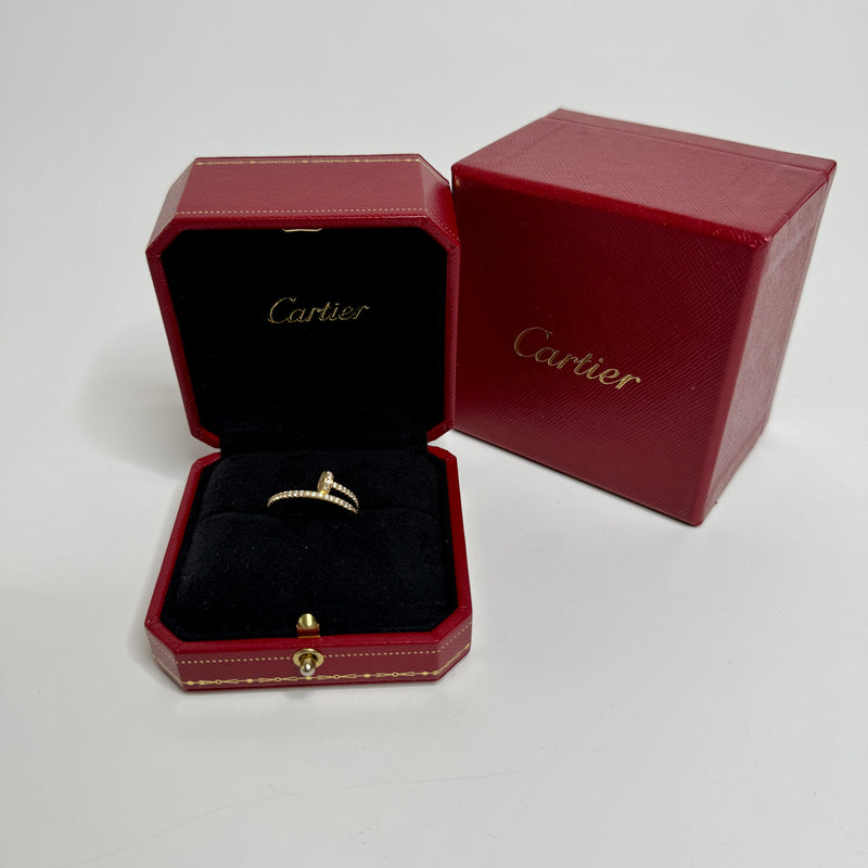 Cartier Yellow Gold Diamond Juste un Clou Ring (Size 57 - 8 - Q)
