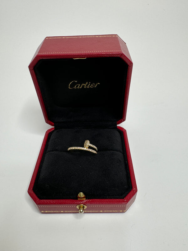 Cartier Yellow Gold Diamond Juste un Clou Ring (Size 57 - 8 - Q)