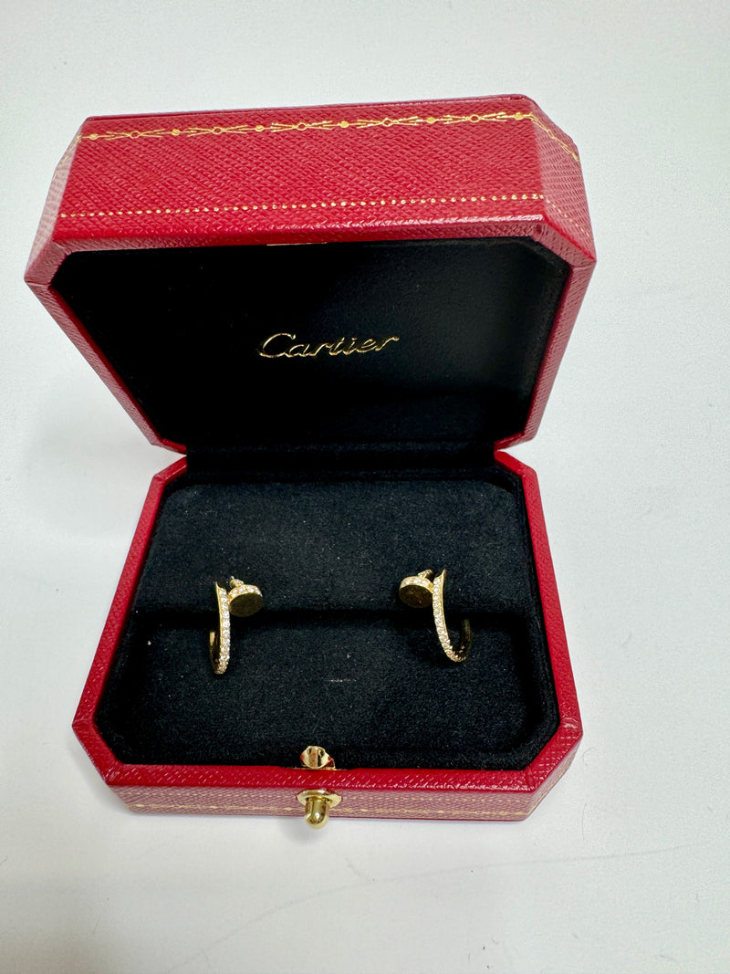 Cartier Yellow Gold Diamond Juste un Clou Earrings