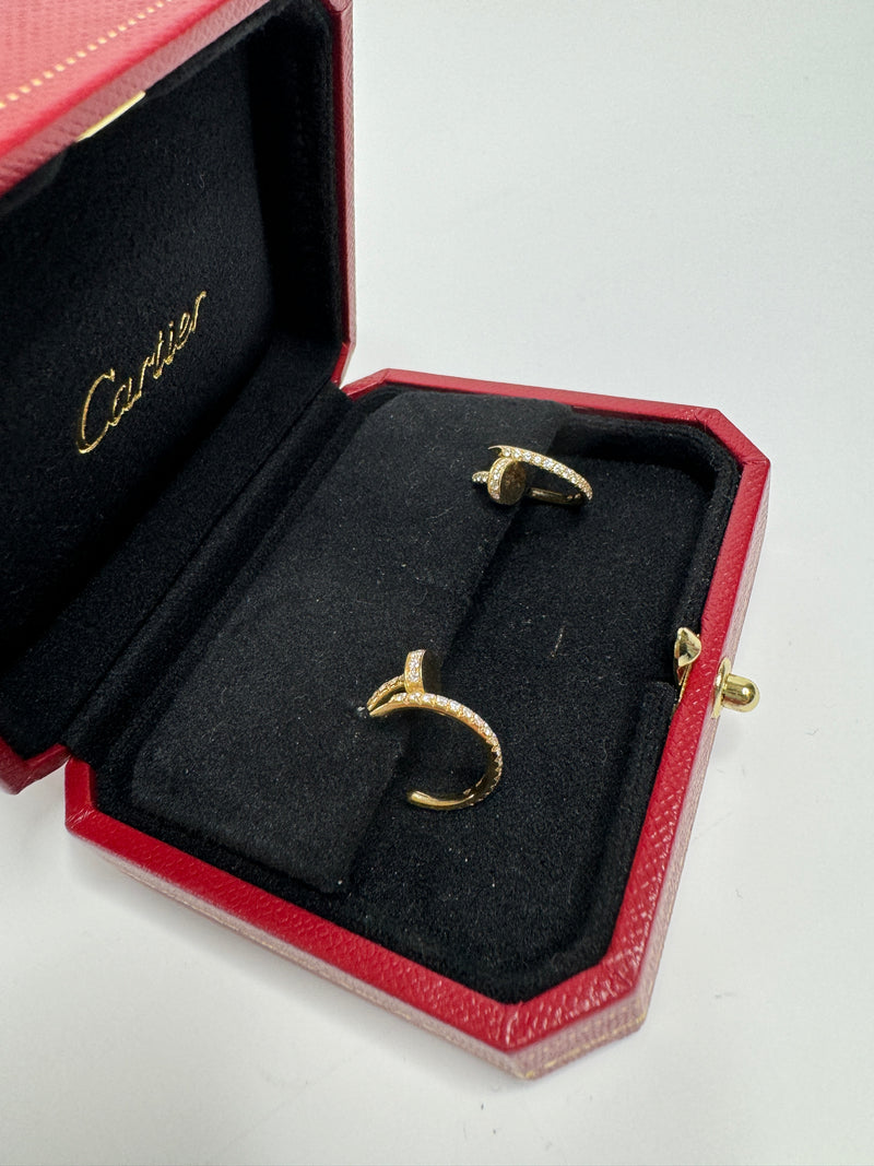 Cartier Yellow Gold Diamond Juste un Clou Earrings