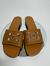 Hermès Dune Sandals In Tan Leather (Size 39 /UK 6)