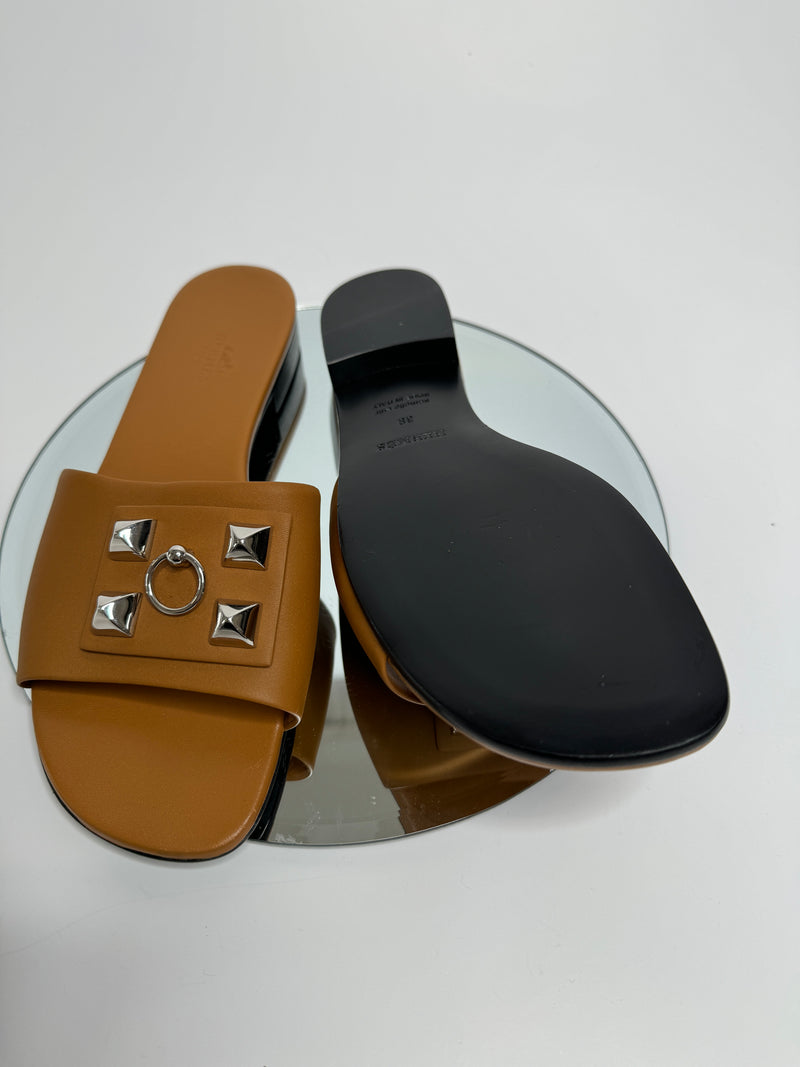 Hermès Dune Sandals In Tan Leather (Size 39 /UK 6)