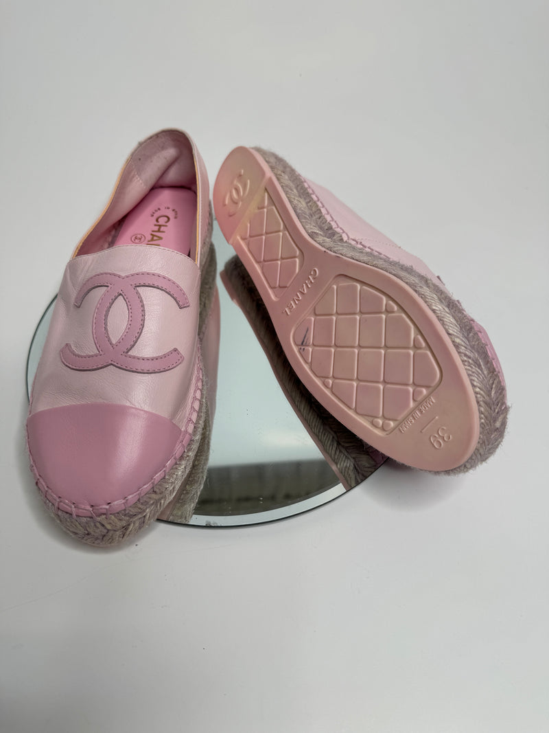 Chanel Pink Espadrilles (Size 39/ UK 6)