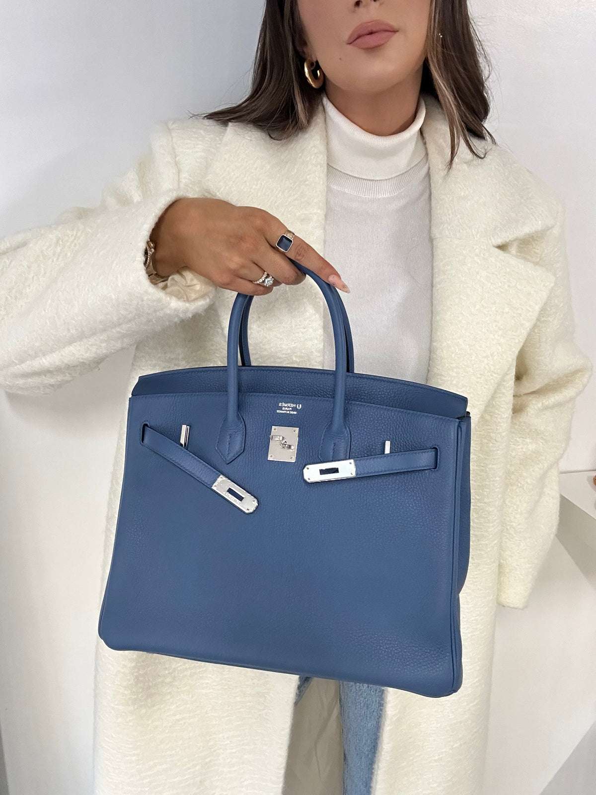 Hermès Birkin 35 In Bleu Agate Togo Leather With Palladium Hardware