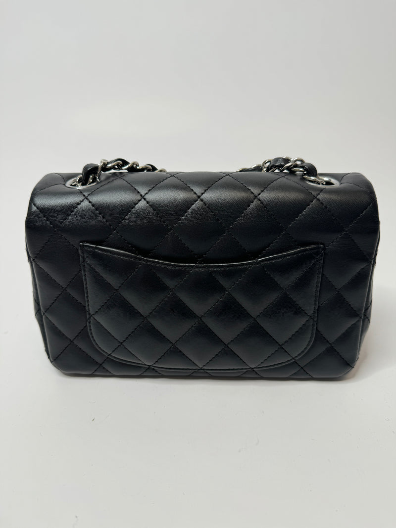 Chanel Mini Rectangle Flap Bag In Black Lambskin