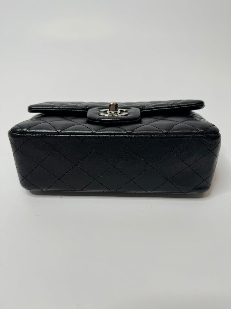 Chanel Mini Rectangle Flap Bag In Black Lambskin