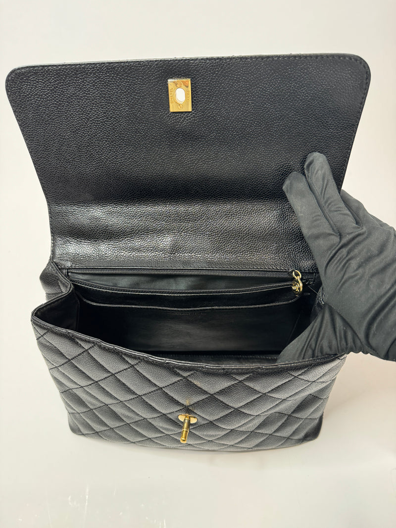 Chanel Vintage Black Lambskin Single Flap Bag