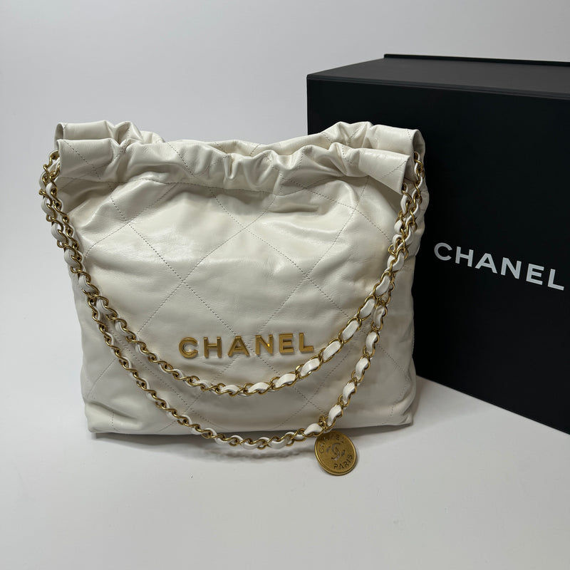Chanel Small 22 Shoulder Bag In White