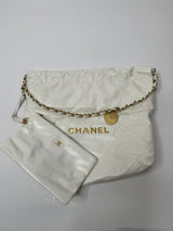 Chanel Small 22 Shoulder Bag In White