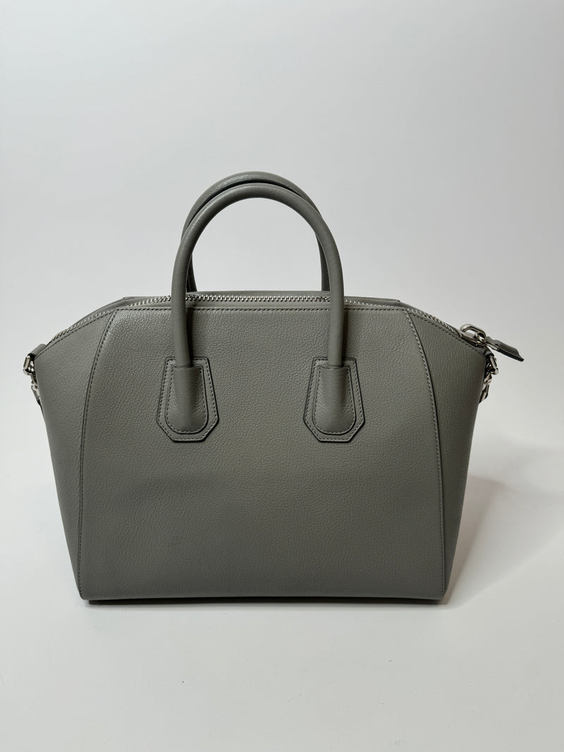 Givenchy Medium Antigona In Grained Grey Leather