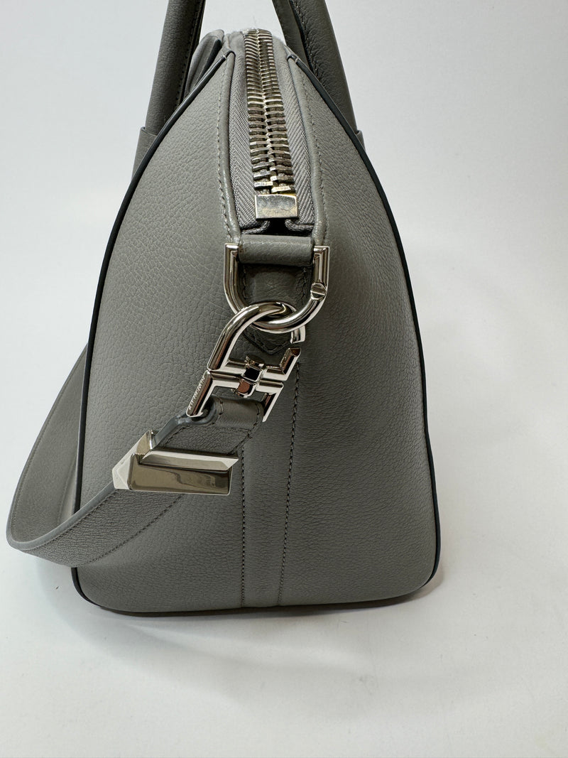 Givenchy Medium Antigona In Grained Grey Leather
