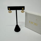 Christian Dior CD Navy Gold Earrings