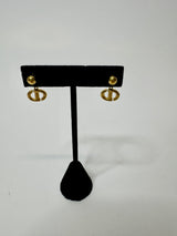 Christian Dior CD Navy Gold Earrings
