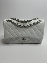 Chanel White Caviar Leather Jumbo Classic Double Flap