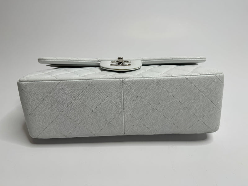 Chanel White Caviar Leather Jumbo Classic Double Flap