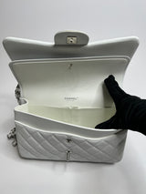 Chanel White Caviar Leather Jumbo Classic Double Flap