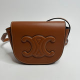 Celine Folco Cuir Triomphe Tan Leather Crossbody Bag