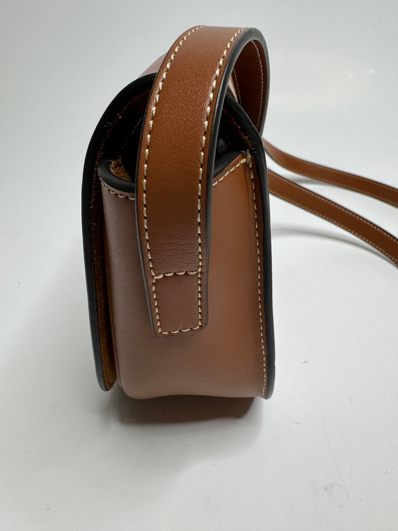 Celine Folco Cuir Triomphe Tan Leather Crossbody Bag