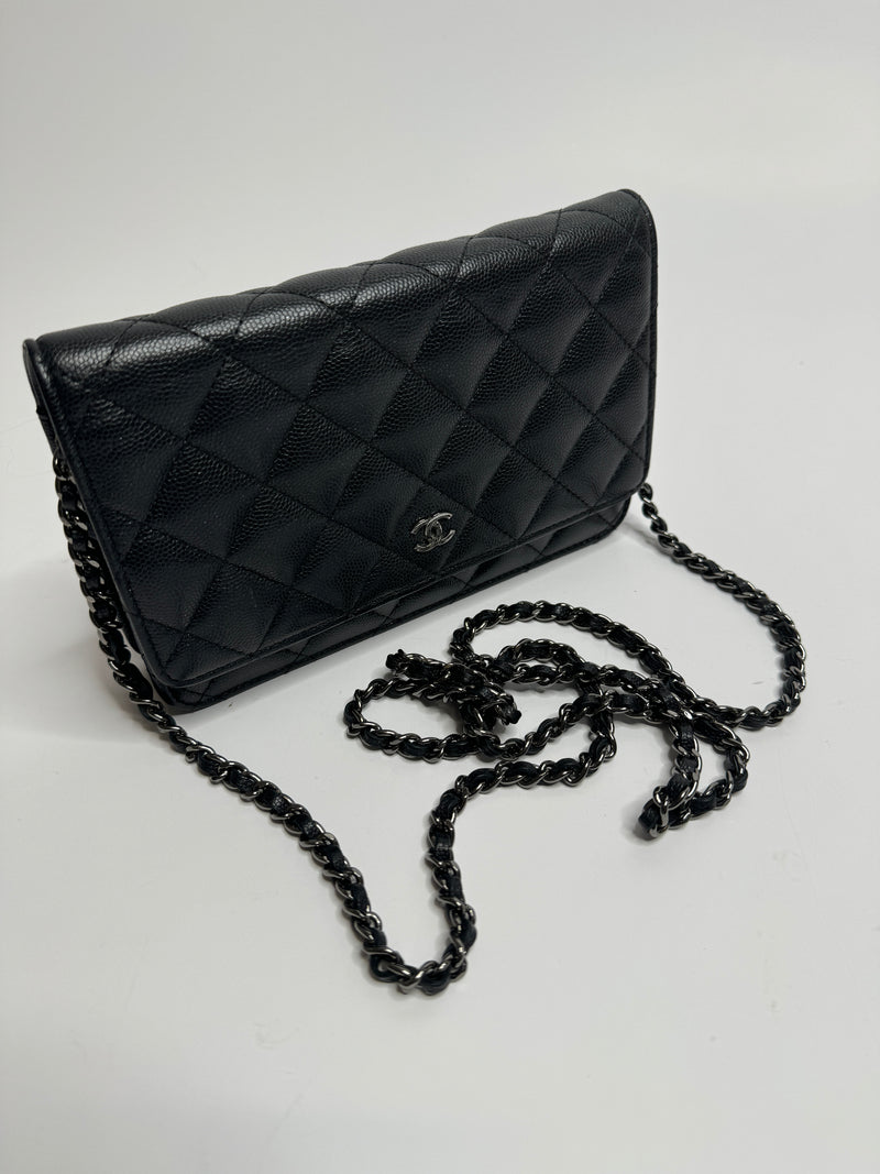 Chanel Wallet On Chain In Black Caviar Leather