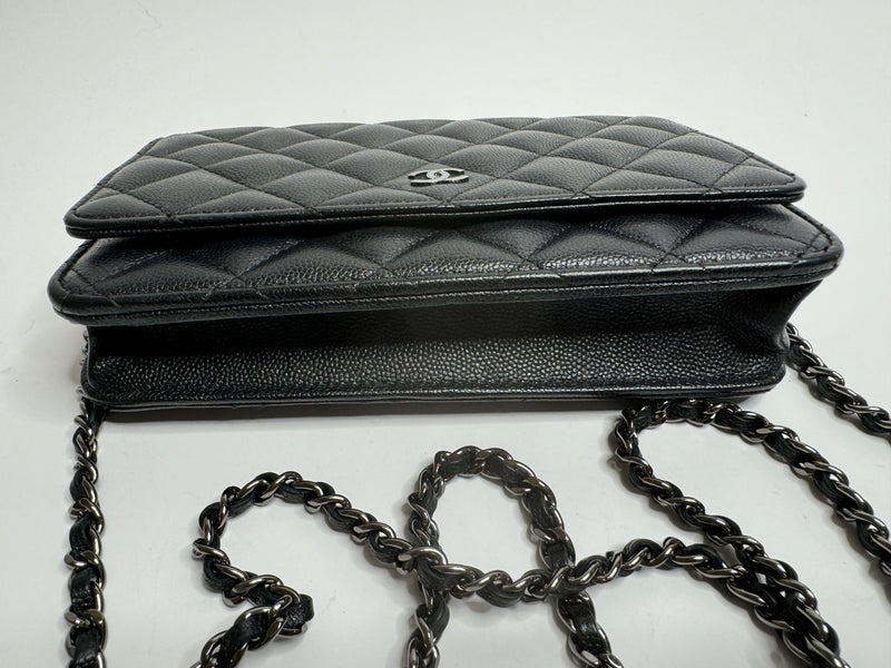 Chanel Wallet On Chain In Black Caviar Leather