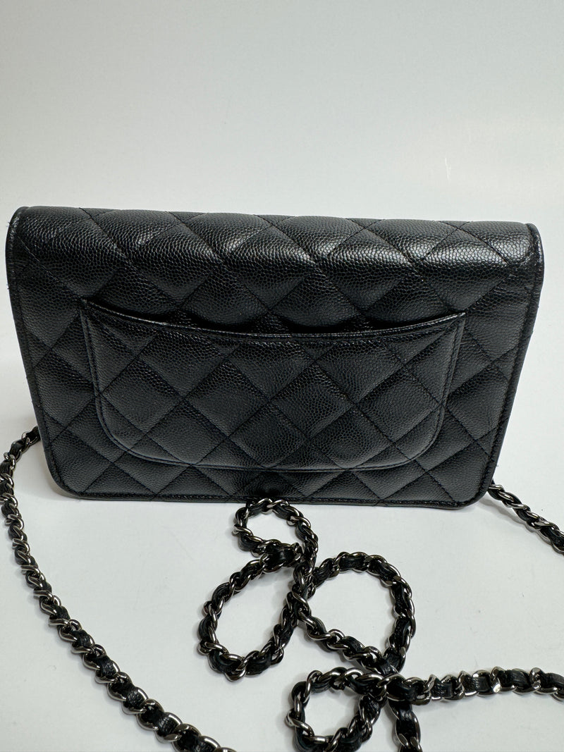 Chanel Wallet On Chain In Black Caviar Leather