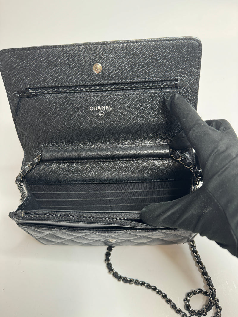 Chanel Wallet On Chain In Black Caviar Leather