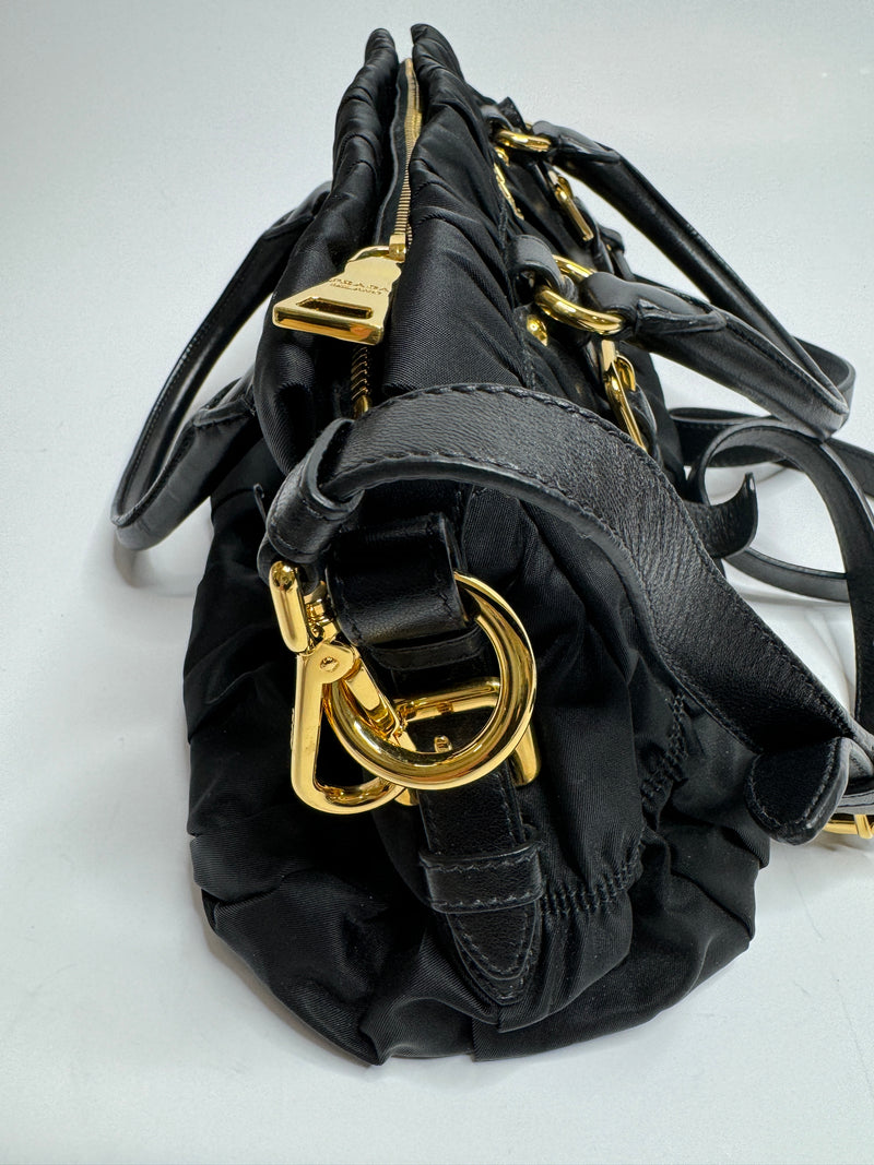 Prada Black Gaufre Shoulder Bag