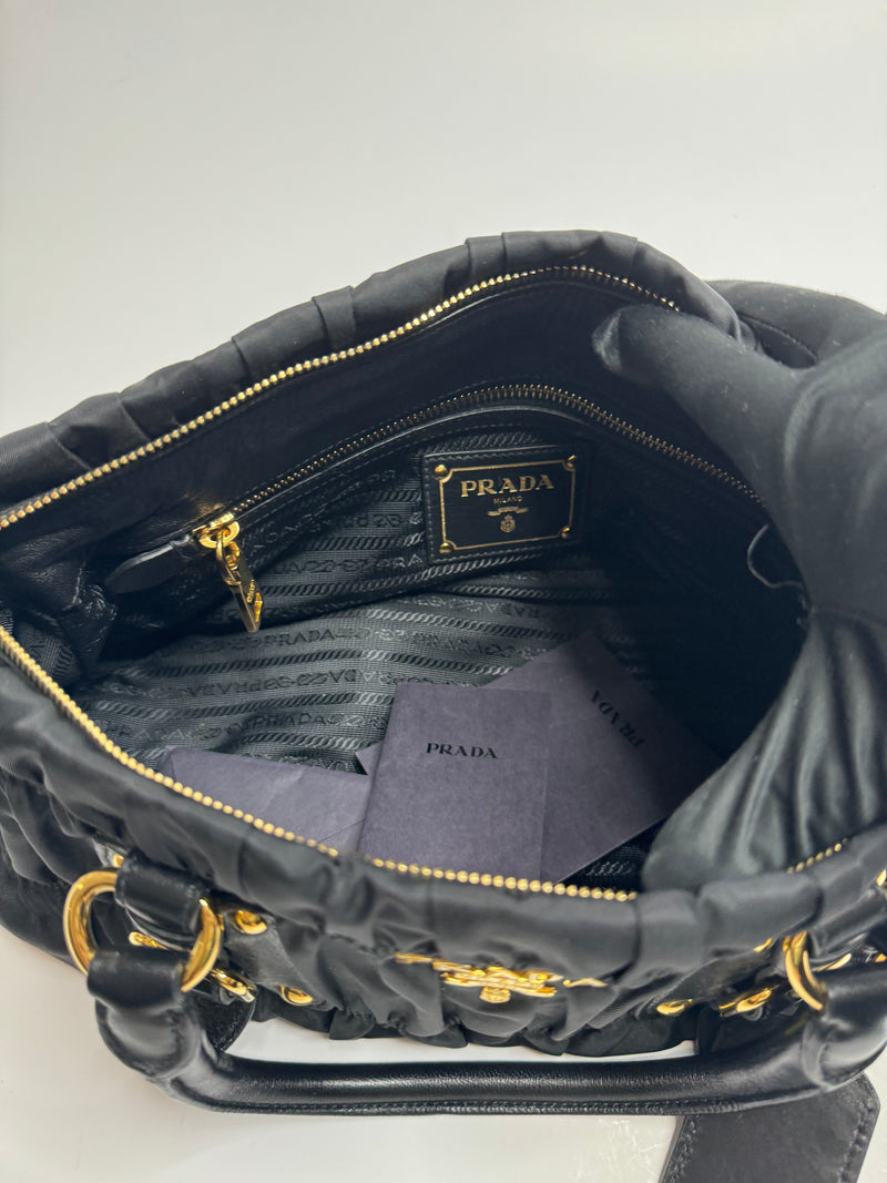 Prada Black Gaufre Shoulder Bag