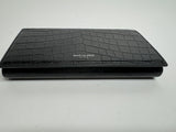 Saint Laurent Black Croc Embossed Wallet
