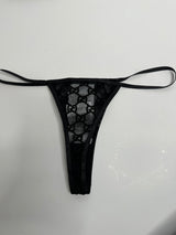 Gucci Tulle Lingerie Black GG Tulle Lingerie Set( Size S / UK 8 )