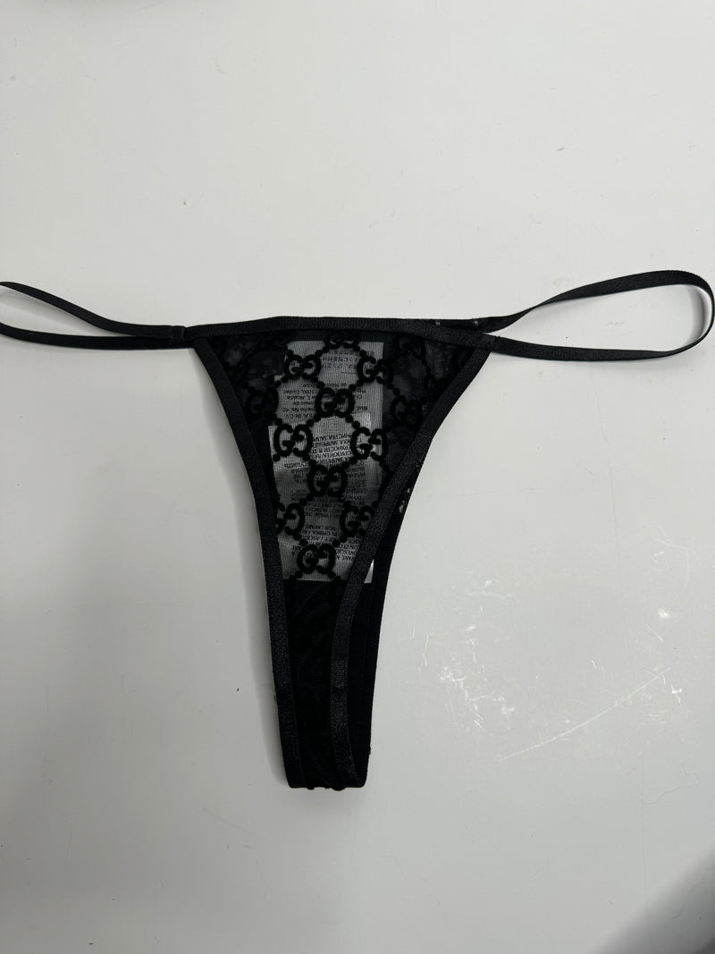 Gucci Tulle Lingerie Black GG Tulle Lingerie Set( Size S / UK 8 )