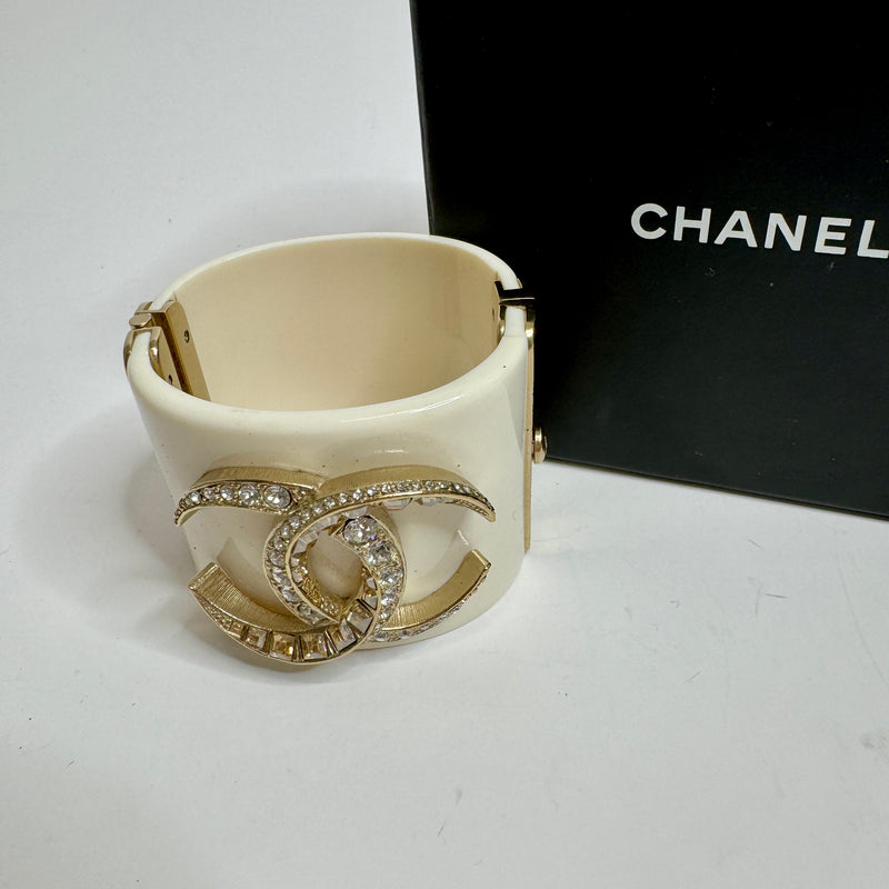 Chanel Cuff Bracelet With Rhinestone CC