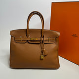 Hermès Birkin 35 In Gold Togo With Gold Hardware