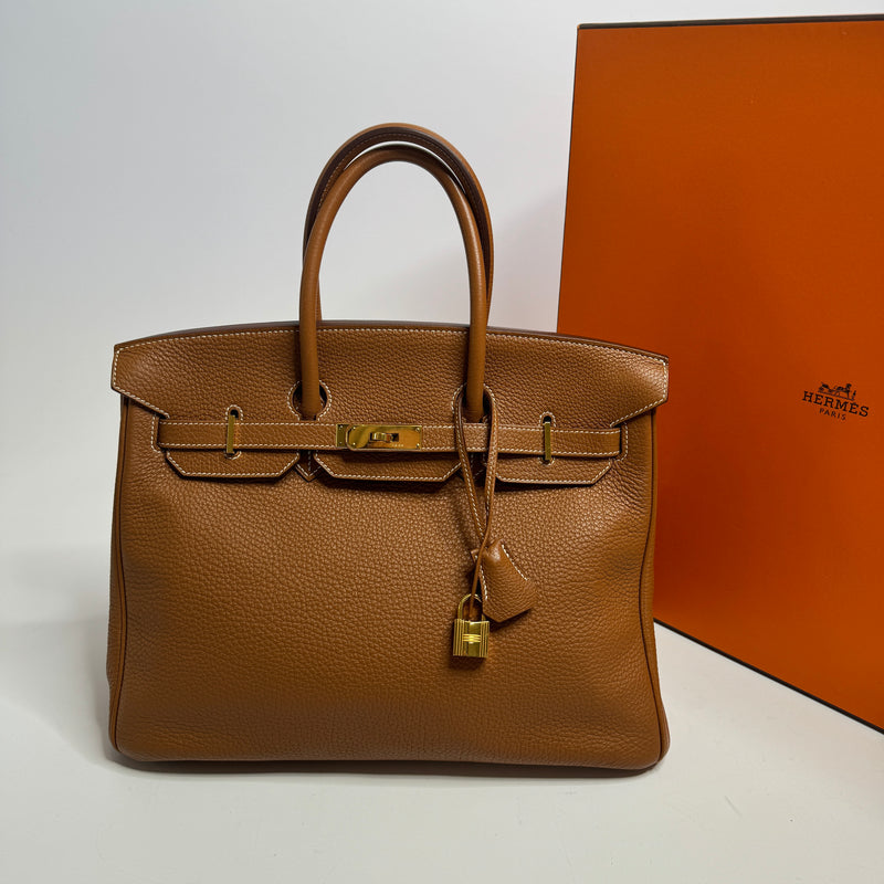 Hermès Birkin 35 In Gold Togo With Gold Hardware
