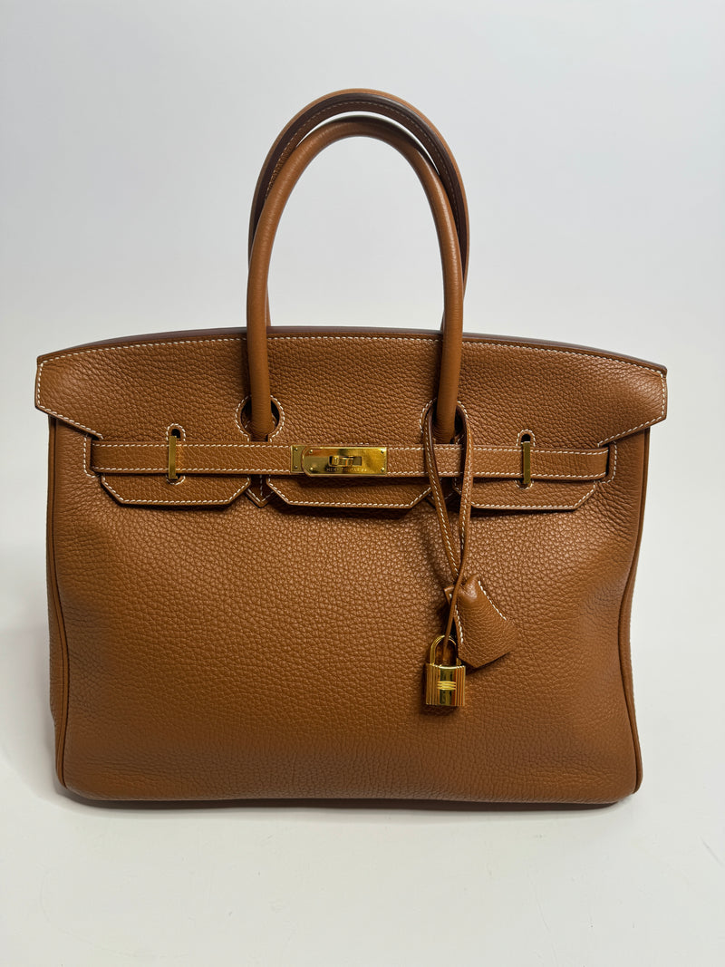 Hermès Birkin 35 In Gold Togo With Gold Hardware