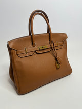 Hermès Birkin 35 In Gold Togo With Gold Hardware