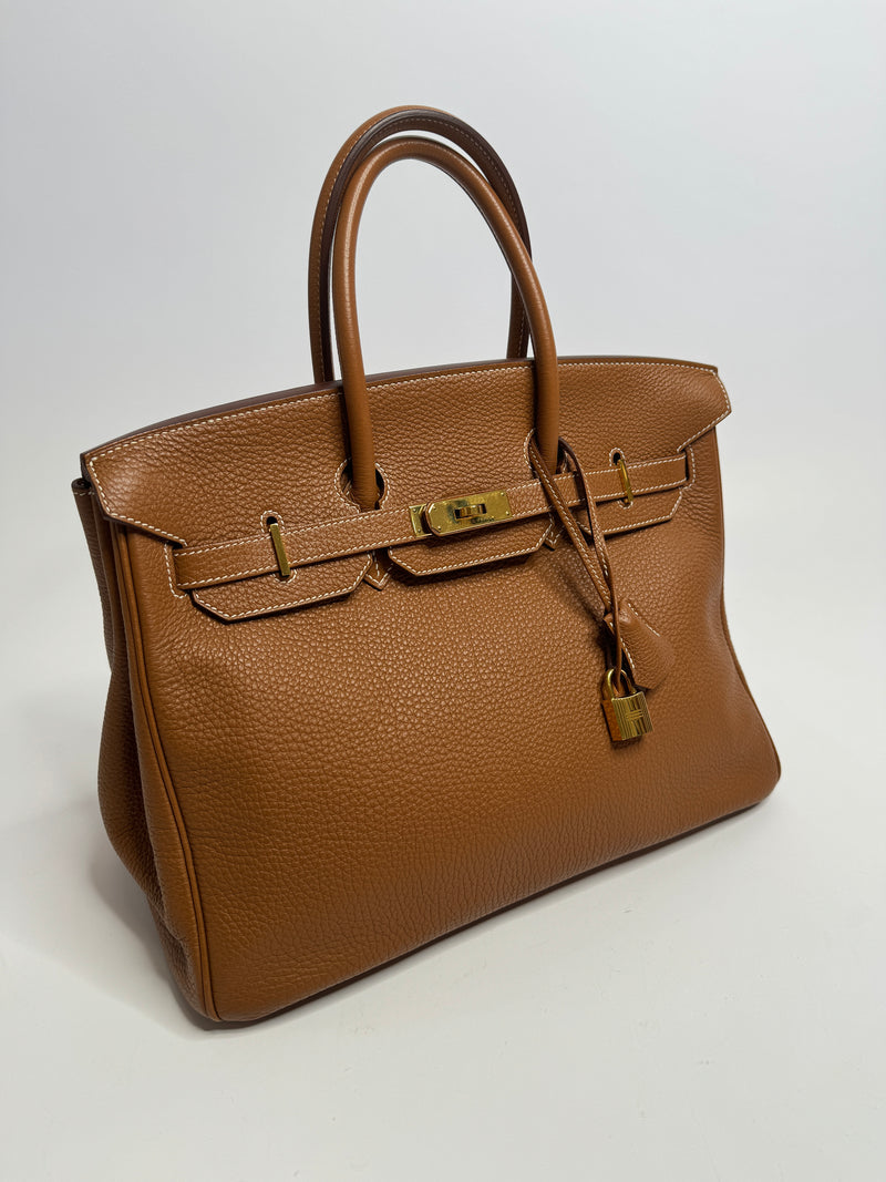 Hermès Birkin 35 In Gold Togo With Gold Hardware