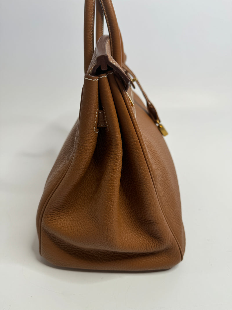 Hermès Birkin 35 In Gold Togo With Gold Hardware