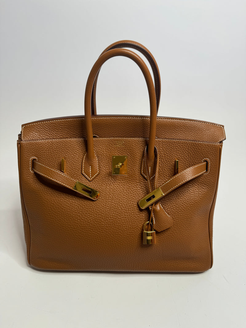 Hermès Birkin 35 In Gold Togo With Gold Hardware