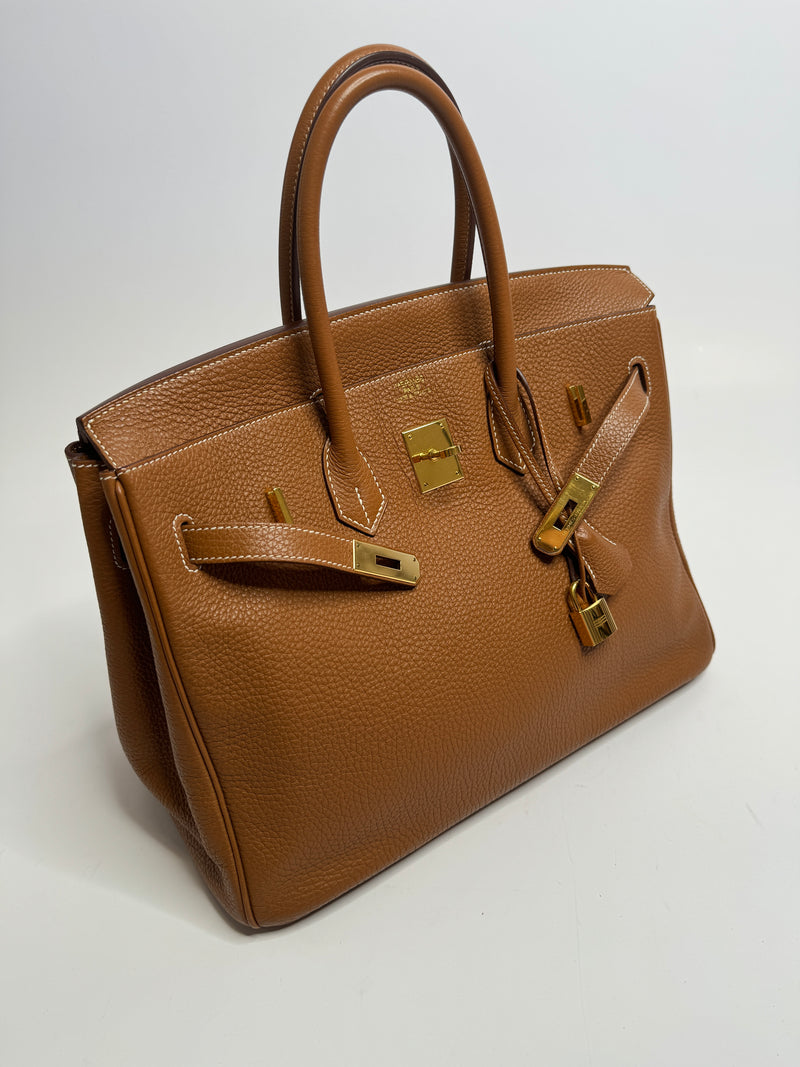 Hermès Birkin 35 In Gold Togo With Gold Hardware