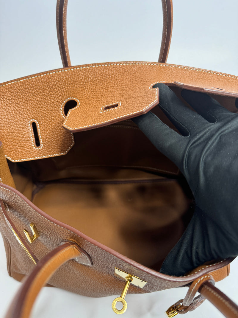 Hermès Birkin 35 In Gold Togo With Gold Hardware