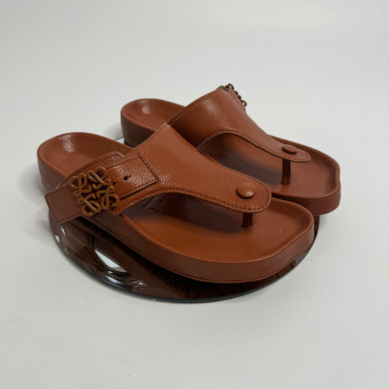 Loewe Ease embellished leather flip flops (Size 38/UK 5)