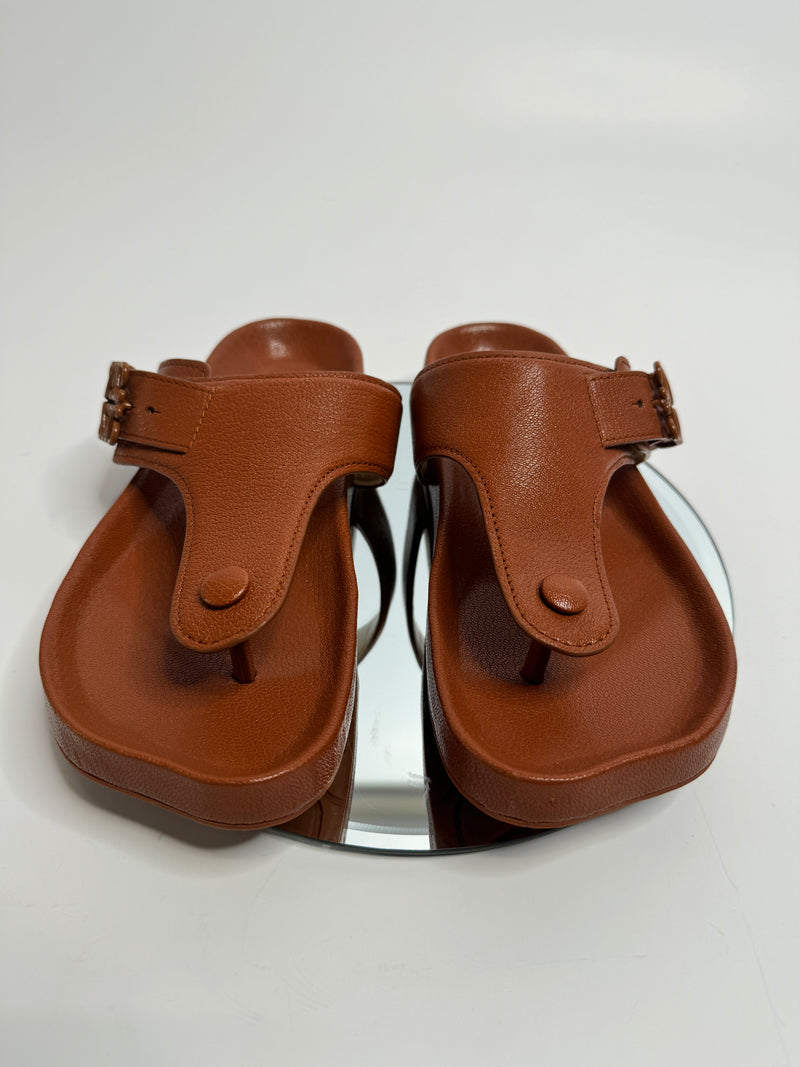 Loewe Ease embellished leather flip flops (Size 38/UK 5)