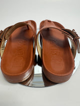 Loewe Ease embellished leather flip flops (Size 38/UK 5)