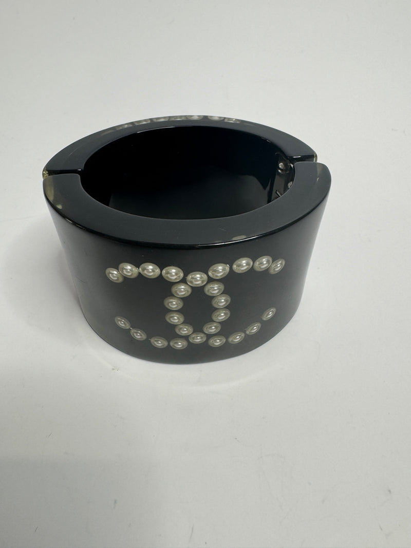 Chanel Cuff Bracelet With Pearl CC