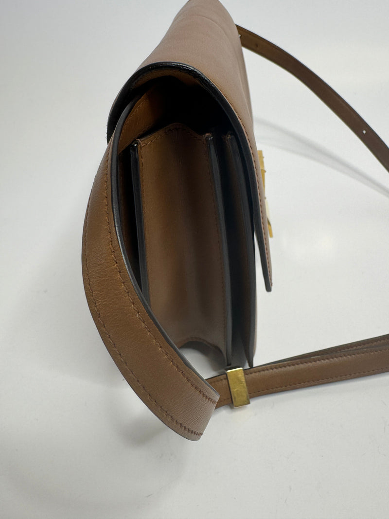 Celine Classic Box Bag In Smooth Tan Leather